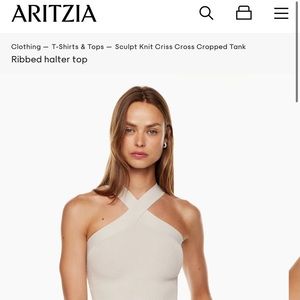 Babaton Sculpt Knit Criss Cross Cropped Tank from Aritzia